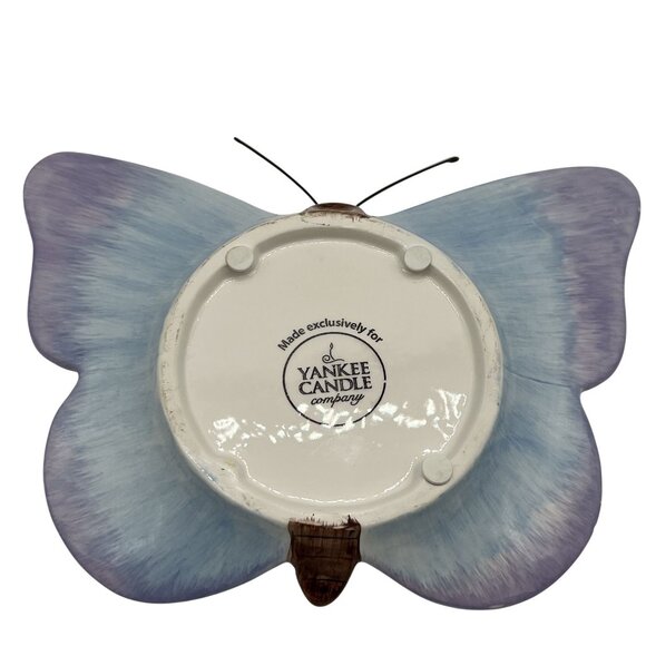 Yankee Candle Butterfly Ceramic Jar Holder 8.5"x6" Serene Blue Purple Home Decor - Picture 8 of 12